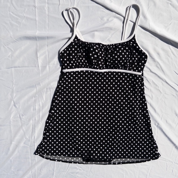 y2k polka dot swim dress black and white w/ lining size medium catalina - Picture 1 of 5